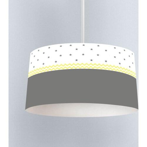Starry Yellow Zigzag Boy Printing Patterned Kids Baby Room Bedroom Light Pendant Lamp Chandelier
