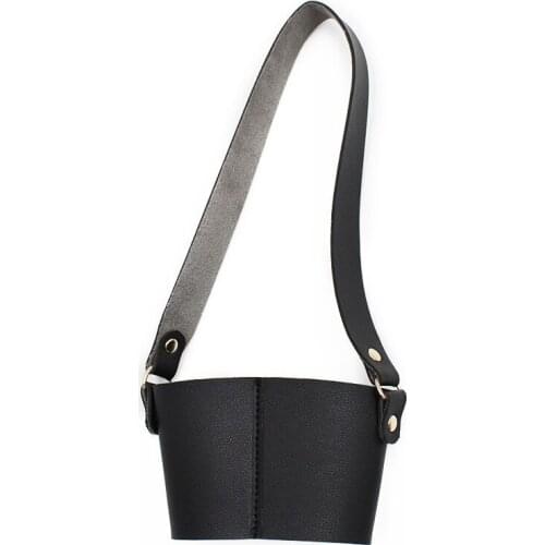 Portable Environmental Protection Milk Tea Cup Holder Leather Drink Coffee Packing Bag