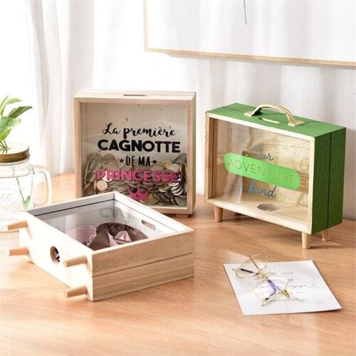 RPXBGUCKARHG Wooden Piggy Banks For Money