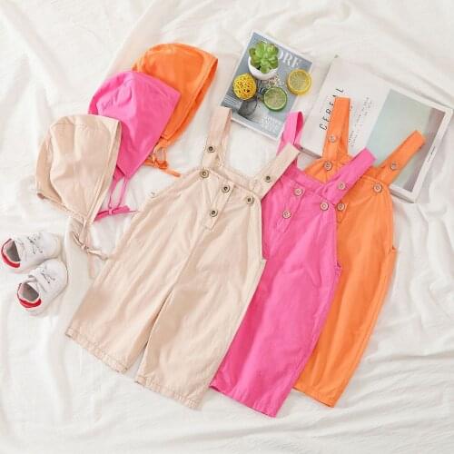 Baby Suspender Shorts 2021 Summer New Korean Boys Girls Short Overalls Toddler Kids Casual Loose Thin Jumpsuits Infant Overalls