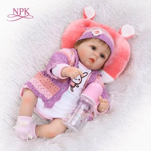 NPK 18 "new silicone vinyl baby doll reborn lifelike dolls child baby girl kid silicone girl toys for children bonecas