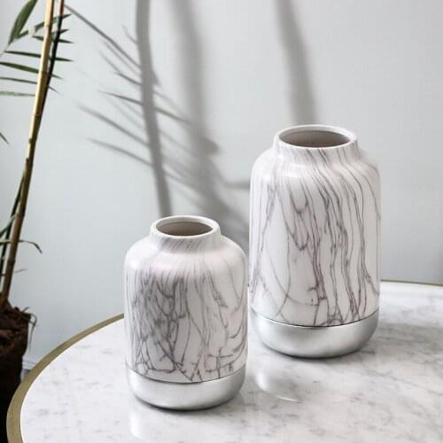 Nordic Home Living Room Light Luxury Decoration Splicing Design Vase Dried Flower Ceramic Vase Desktop Ornament Minimalist Decor