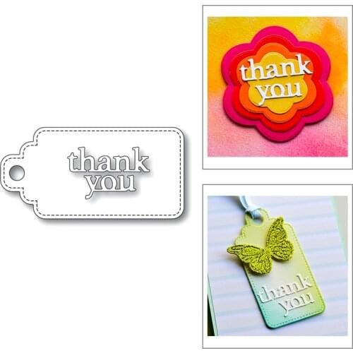 Fathers Day Stitched Tag Thank You Word 2020 New Metal Cutting Dies For Scrapbooking Album Decorative Embossing Craft Dies Cut