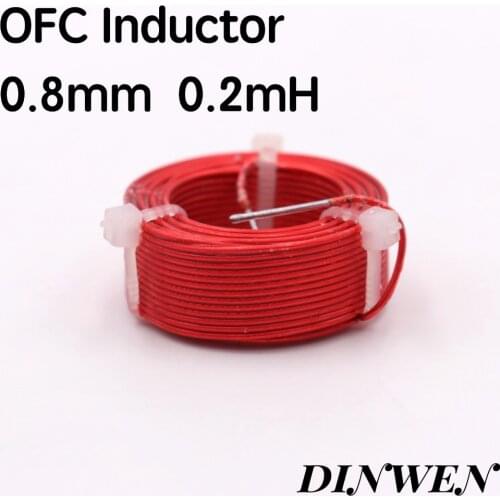 1 ROLL 0.8mm 0.2mH High Purity OFC Speaker Crossover Inductor Without Bobbins
