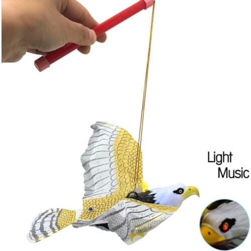 1pc Creative Bird Repellent Hanging Eagle Flying Bird Scarer Garden Decoration 2 AA Batteries Portable Flying Bird Hanging Eagle