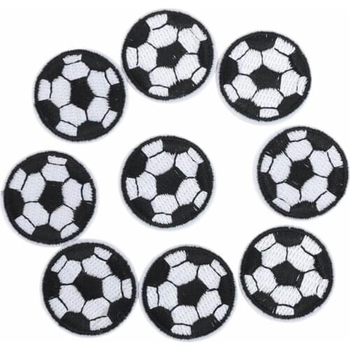 10pcs/lot Embroidered Football Patches Jeans Decor Handmade Iron-On Garment Appliqued Sewing Clothes Patches Stickers