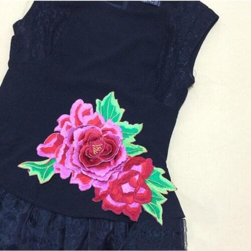 10pcs parches bordados Embroidered 3D Flower Patch Patches For Clothing Cheongsam Dress Jean Badge Applique Fabric Accessories