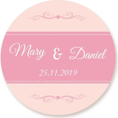 DouxArt 100 Pieces Personalized Wedding Stickers, 4cm Wedding Baptism Communion Favors Party Decoration Gift Package Labels