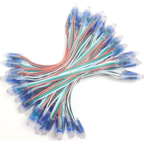 1000pcs DC5V WS2811 Full Color LED Pixel Light Module 12mm 15cm wires IP68 waterproof RGB Digital led strings