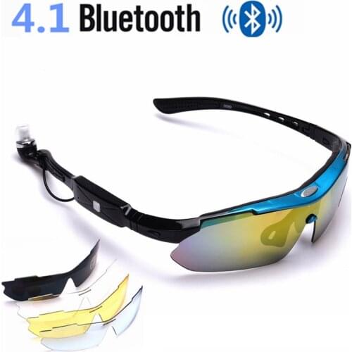 4.1 Stereo Bluetooth Smart Glasses Sports Headphones Glasses Five Lens Set Outdoor cycling bicycle bike sports glasses