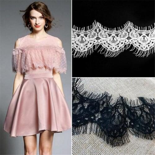 60Meters Factory Direct Sale Hot Sale Lace Eyelash Lace Trim DIY Clothing Accessories 6cm wide LW0151