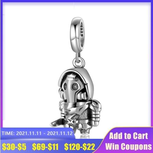 AGATA Original Genuine Silver 925 Charms Expeditionary Iron Masked Warrior Beads Fit Pandora Pendant Bracelet Jewelry Making