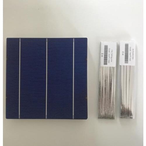 ALLMEJORES 10pcs polycrystalline 156mm photovoltaic solar cell + enough soldering wire diy 45W 5V solar panel battery charger