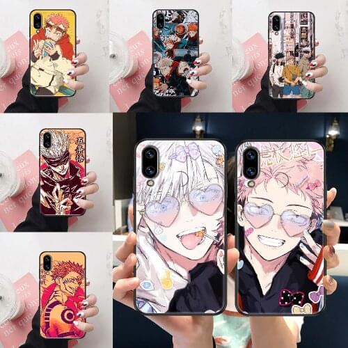 Jujutsu Kaisen Itadori Yuji Gojo Satoru Phone Case For Huawei Honor 6A 7A 7C 8A 8X 8 9 9X 10 10i 20 Lite Pro black painting