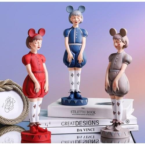 Statue Circus Girl Resin Sculpture Crafts Decoration Living Room TV Cabinet Desktop Cafe Figurine