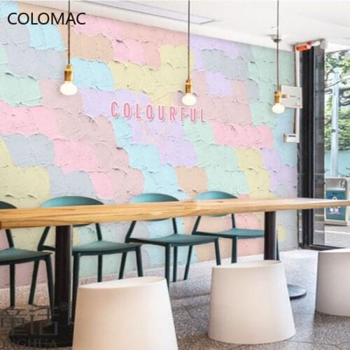 Colomac Custom 8D Rainbow Graffiti Art Wallpaper KOL Photo Card Clothing Store Beauty Salon Background Mural Decor Drop Shopping