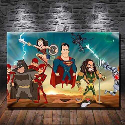 Marvel Avengers Canvas Painting Superhero Cartoon Poster and Printmaking Wall Art Print Canvas Boy Birthday Gift Home Decoration