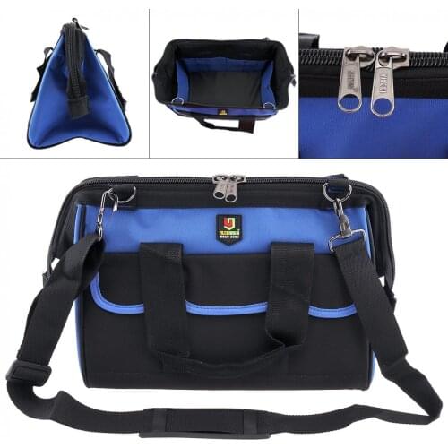 14 Inch Multifunctional Tool BagOxford Cloth Waterproof Hand Shoulder Dual-purpose 18 Pockets Adjustable Single Hanging Strap