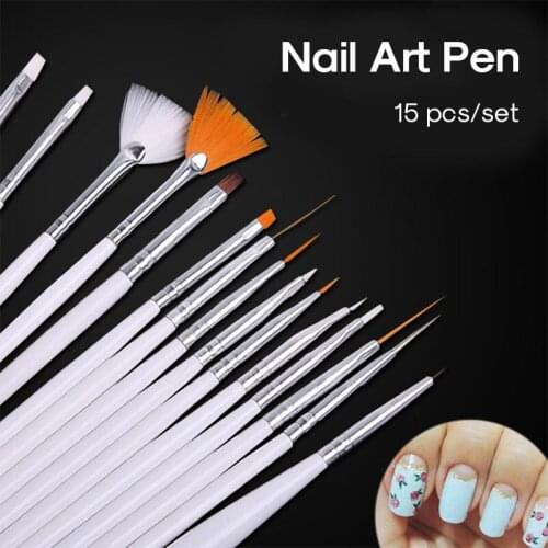 15 Pcs Acrylic Nails Art For Manicure Clean Gel Brushes Set Professional Equipment For Carving Powder Gel Polish Tips Tools