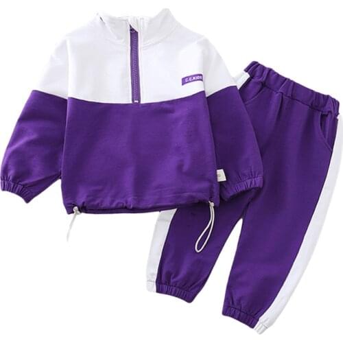2020 Autumn Boys Girls Tracksuit Sets Spring Baby Long Sleeve Sweatshirt Tops Pants Outfits Children Clothing Casual Sports Suit