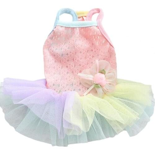 Pet Dress Flower Design Elegant Breathable Dog Tulle Dress for Summer Dog Dresses Supplies Products