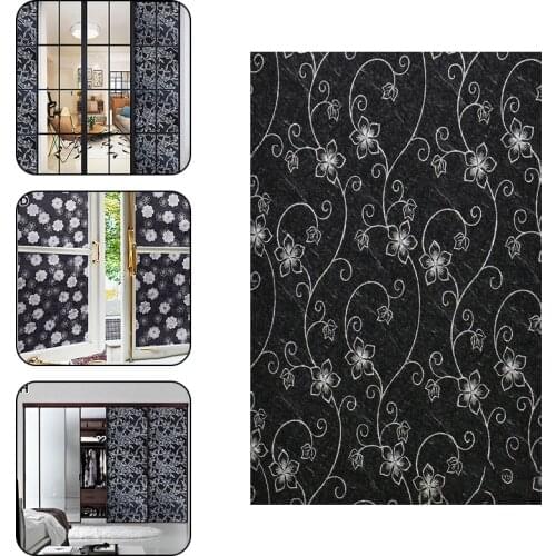 50/40X100cm Black Opaque Blackout Window Film Glass Sticker Self-Adhesive Sunscreen Insulation Film Bedroom Balcony Glass Film