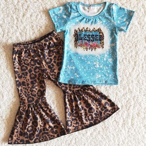 Hot Sale Kids Designer Clothes Girls Bell Bottom Outfits Fashion Girls Boutique Clothes Easter Toddler Baby Girls Clothing Set