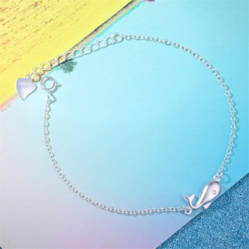 Hand Chain Cute Animal Charm Bracelet Tibetan Sliver Dolphin Zircon Bracelet Chile Luxe Jewelry Summer Accessories KSL2012