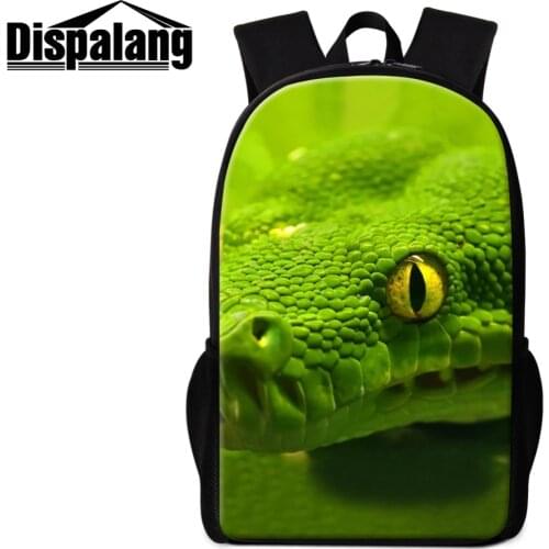 Dispalang Snake Printed Backpack for Cool Boys Animal Design Shoulder Bookbag Stylish School Bag for Teen Girls Day Pack Mochila