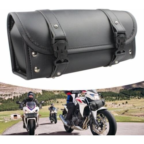 Motorcycle Fork Tool Bags Storage Leather Travel Pouch Front Luggage Bag For Harley Sportster XL Touring Softail Dyna Road King