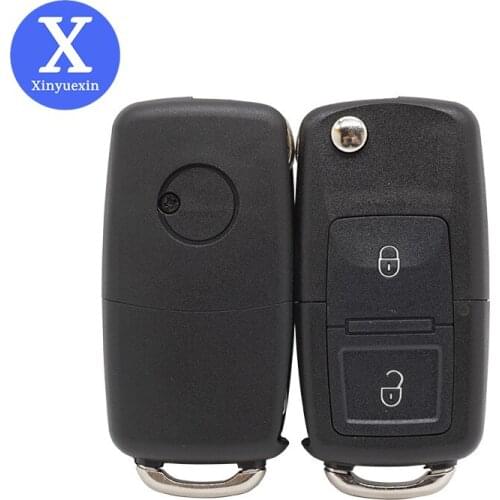 Xinyuexin Folding Remote Key Shell FOB Case for VW Polo Passat B5 B6 Tiguan Golf 4 5 Seat Skoda HU66 Blade 2 Buttons