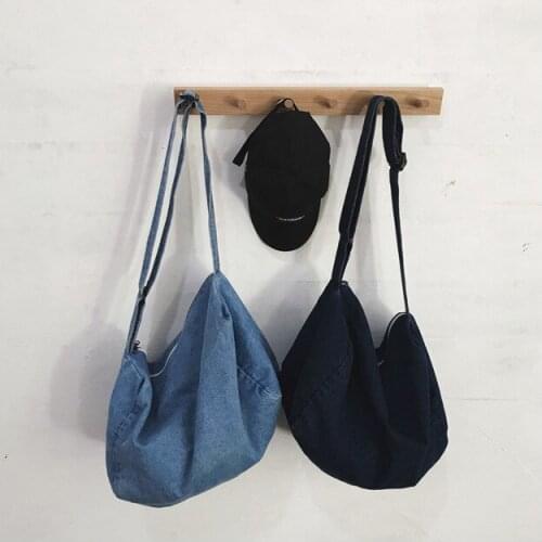 DHL 100 pieces Denim Axillary bags cowboy messenger Bag female male Shoulder Bag Elegant ladies handbag blue bolsa feminina