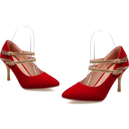 Big Size Pointed color matching shoes ladies high heels women shoes woman pumps