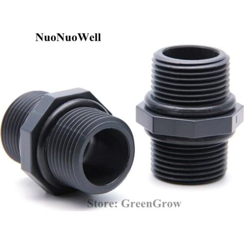 2pcs 1/4"~1" Male Thread Hi-quality UPVC Joints Garden Irrigation Water Pipe Connectors Equal Dia 13.5~32mm Aquarium Tank Tools