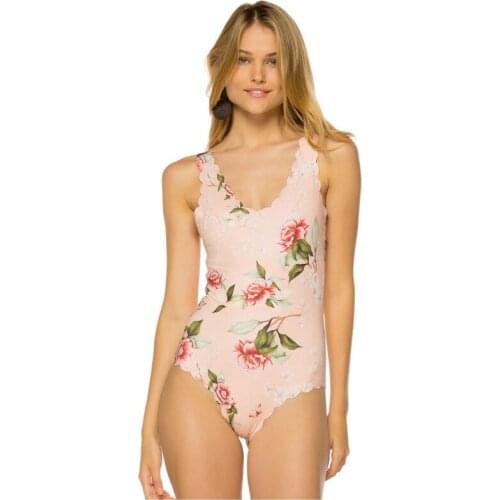 2021 international style new beautiful flower print jumpsuit bikini set womens swimwear bathing suit one piece beach Jumpsuits