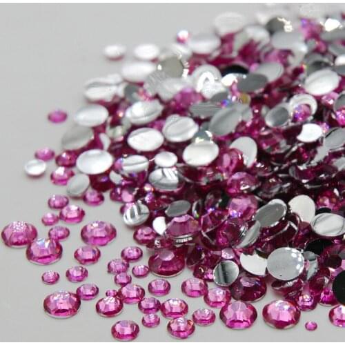 3D Nail Art Rhinestone Wholesale Mixed Sizes Light Rose Color Flatback Non Hotfix Stones For DIY Gems Clothes Stones Decorations