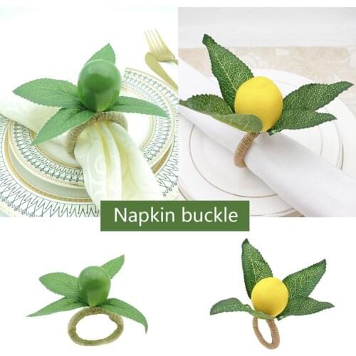 6pcs/set Lemon Napkin Rings Napkin Serviette Holders Set of 6 for Party Birthday Wedding Banquet Holiday Decoration Kitchen Tool