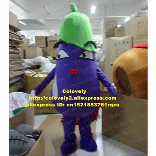 Aubergine Brinjaul Eggplant Vegetable Mascot Costume Adult Cartoon Character Suit Grand Bodog Casino Restaurant Inn zz4882