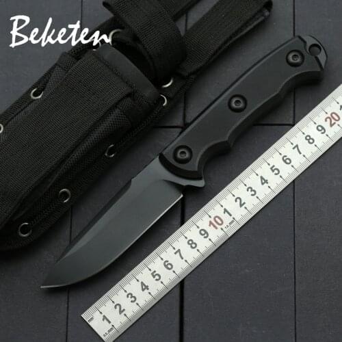 BEKETEN ZT outdoor Fixed knife 9Cr13Mov blade G10 camping tools hunting wilderness survival tactics portable Collection knives