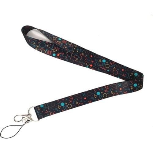 Geometric Figure Printed Keychain Mobile Phone Lanyards For Keys USB Tag ID Card Badge Holder DIY Hanging Rope Accessories