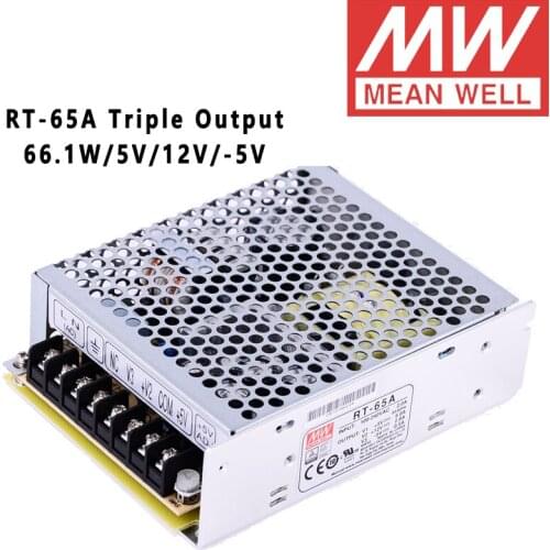Mean Well RT-65A 5V/12V/-5V AC/DC 66.1W Triple Output Switching Power Supply meanwell online store