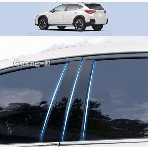For Subaru XV 2018 2019 2020 2021 Car PC Material Pillar Post Cover Door Trim Window Piano Black Molding Sticker Plate 10pcs