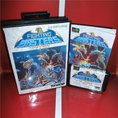 Fighting Masters Japan Cover with Box and Manual for MD MegaDrive Genesis Video Game Console 16 bit MD card