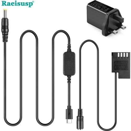 DMW-DCC12 USB-C Adapter Power Cable BLF19E Dummy Battery PD Adapter Kit for Panasonic Lumix DMC-GH5 GH5s GH5m GH4 GH4K GH3 GH3K