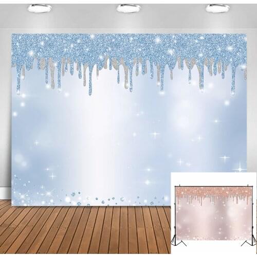 MOCSICKA Glitter Blue Backdrop for Photography Newborn Baby Portrait Photoshoot Backdrops Customize Baby Shower Photo Background