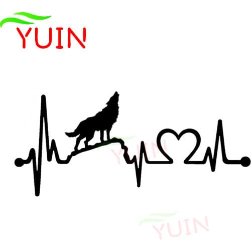 Creative Howling Wolf Heartbeat Lifeline Car Sticker Personality PVC Cars Accessories Bumper Window Decoration Waterproof Decal