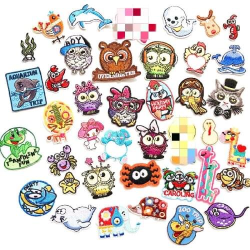 Multiple various manifold animals Clothing Decoration Patch Iron on Clothing Embroidered Applique Sewing Clothes Stickers