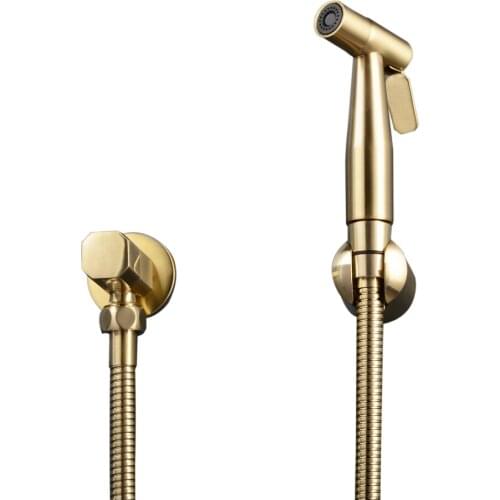 Bathroom Wall Mounted Bidet Sprayer With Shut-off Valve Toilet Bidet Faucet Kit. Brushed Gold/Matte Black/Gold /Chrome