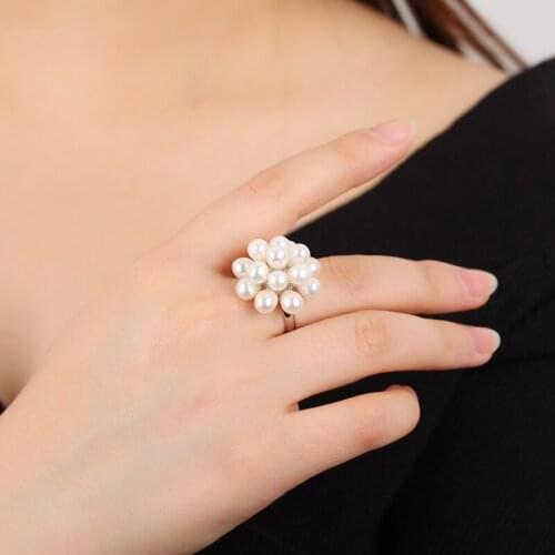 Original design baroque freshwater pearl multi-bead index finger ring female atmosphere commuting all-match ring