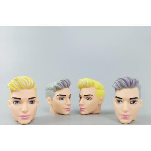 Plastic Make Up Golden Grey Hair Boy Doll Head for Ken Doll Heads for 1/6 BJD Dolls Accessories for Ken Doll DIY Toys Children